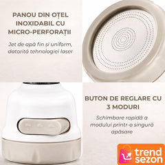 Cap de Robinet Universal cu 3 Moduri de Jet — Curățare Eficientă 🍽️💦