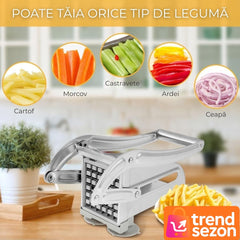 Aparat de Feliat Cartofi și Legume din Inox - Tăiere Rapidă și Preciză 🍟🥕