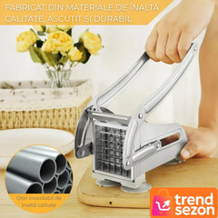 Aparat de Feliat Cartofi și Legume din Inox - Tăiere Rapidă și Preciză 🍟🥕