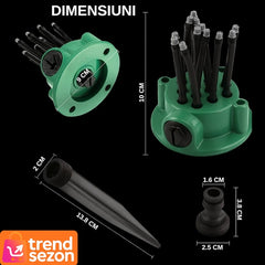 Aspersor Grădină Multifuncțional 360° cu 12 Tuburi Flexibile — Udare Eficientă 💧🌿