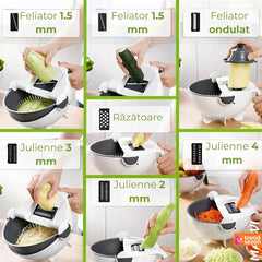 Răzătoare Multifuncțională cu Bol pentru Prespălare — Tăiere Rapidă și Eficientă 🥗🔪