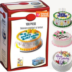 Kit 100 Piese pentru Decorarea Prăjiturilor — Creativitate Fără Limită 🎂✨