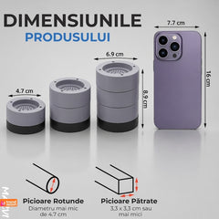 Set 4 Tampoane pentru Picioare din Plastic, Gri — Stabilitate și Confort 🛠️✨