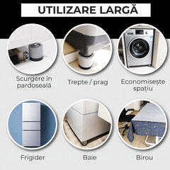 Set 4 Tampoane pentru Picioare din Plastic, Gri — Stabilitate și Confort 🛠️✨