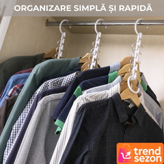 Set 8 Suporturi Agățători 5 în 1 pentru Organizare Lejeră — Maximizați Spațiul! 🧥✨