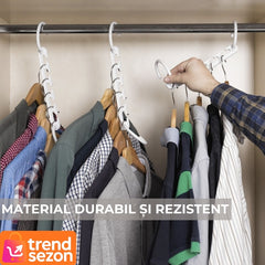 Set 8 Suporturi Agățători 5 în 1 pentru Organizare Lejeră — Maximizați Spațiul! 🧥✨