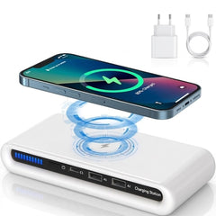 Încărcător Wireless 4 în 1 cu USB-C și 2 Porturi USB — Rapid și Eficient ⚡📱