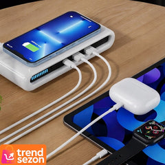 Încărcător Wireless 4 în 1 cu USB-C și 2 Porturi USB — Rapid și Eficient ⚡📱