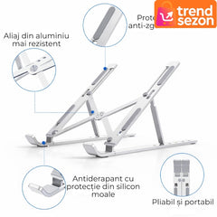 Suport Laptop Ergonomic Ajustabil din Aluminiu — Confort Maximum 💻✨