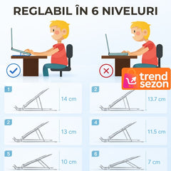 Suport Laptop Ergonomic Ajustabil din Aluminiu — Confort Maximum 💻✨