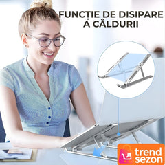 Suport Laptop Ergonomic Ajustabil din Aluminiu — Confort Maximum 💻✨