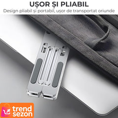 Suport Laptop Ergonomic Ajustabil din Aluminiu — Confort Maximum 💻✨