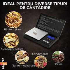 Cântar Electronic pentru Bijuterii Compact — Precizie 0,01 g ⚖️✨