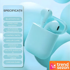 Căști Wireless Bluetooth 5.0 cu Control Tactil — Sunet Excepțional 🎶💙