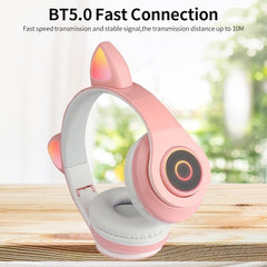 Căști Wireless cu Urechi de Pisică și LED-uri Colorate — Sunet HiFi și Distracție! 🎧🌈