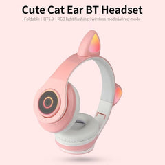 Căști Wireless cu Urechi de Pisică și LED-uri Colorate — Sunet HiFi și Distracție! 🎧🌈