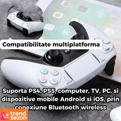 Controler Wireless pentru PS4 și PS5, Alb, cu Vibratii — Conectivitate Rapidă 🚀🎮