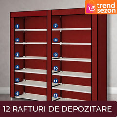 Dulap Pantofi Textil Dublu cu 6 Niveluri — Organizare Elegantă și Spațioasă 🥿✨
