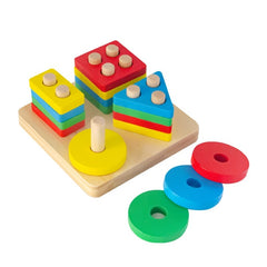 Jucărie Educativă din Lemn cu Forme Geometrice — Învățare Distractivă! 🎉🧩