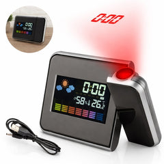 Ceas Digital Proiector LED cu Calendar și Alarmă - Inovație Smart în Dormitor ⏰✨