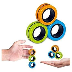 Set 3 Inele Magnetice Antistres Fidget Multicolor — Distracție și Relaxare! 🎉