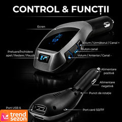Kit Auto Modulator FM și Bluetooth Compact — Apeluri Hands-Free 🎶🚗
