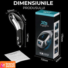 Kit Auto Modulator FM și Bluetooth Compact — Apeluri Hands-Free 🎶🚗