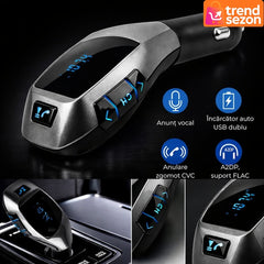 Kit Auto Modulator FM și Bluetooth Compact — Apeluri Hands-Free 🎶🚗