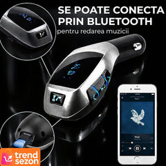 Kit Auto Modulator FM și Bluetooth Compact — Apeluri Hands-Free 🎶🚗