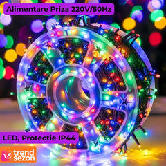 Instalație Luminoasă LED pentru Crăciun 100M Multicolor — Atmosferă Magico-Festivă 🎄✨