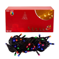 Instalație Luminoasă cu 100 LED-uri Multicolore, 10 metri — Magie de Crăciun 🌟🎄