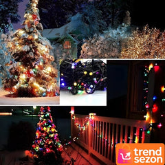 Instalație Luminoasă cu 100 LED-uri Multicolore, 10 metri — Magie de Crăciun 🌟🎄