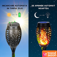 Lampa Solară Decorativă cu Efect Flacără 72 LED-uri — Atmosferă Magică pentru Grădină 🌟🌿