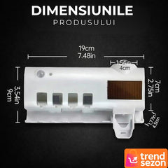 Suport Sterilizator UV pentru Periuțe de Dinti cu Dispenser Integrat — Igienă Perfectă 🦷✨