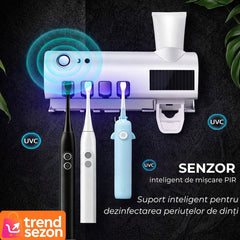 Suport Sterilizator UV pentru Periuțe de Dinti cu Dispenser Integrat — Igienă Perfectă 🦷✨