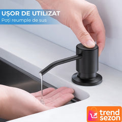 Dozator Incorporabil pentru Chiuvetă Negru Elegant — Igienă și Stil 🎉🧼