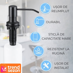 Dozator Incorporabil pentru Chiuvetă Negru Elegant — Igienă și Stil 🎉🧼