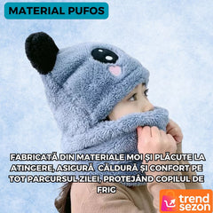Caciulă Cagula pentru Copii 2 în 1 — Ursuleț Panda Adorabil 🐼💙