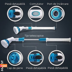 Perie Electrică Rotativă cu 3 Capete - Curățare Fără Efort! 🧼✨