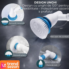 Perie Electrică Rotativă cu 3 Capete - Curățare Fără Efort! 🧼✨