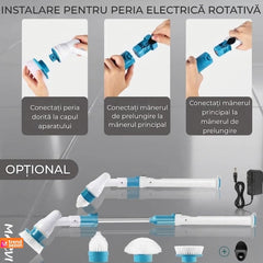 Perie Electrică Rotativă cu 3 Capete - Curățare Fără Efort! 🧼✨