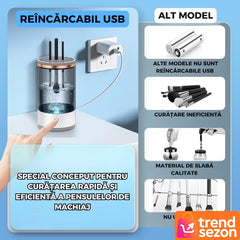 Dispozitiv Automată de Curățare Pensule Machiaj Ultrasonic — Igienă Rapidă & Eficientă ✨🖌️