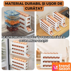 Suport Organizator pentru Oua cu Rulare Automată — Economisește Spațiu în Frigider 🥚✨