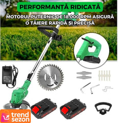 Motocoasă Electrică cu 2 Acumulatori 48V — Putere și Performanță Ridicată ⚡🌿