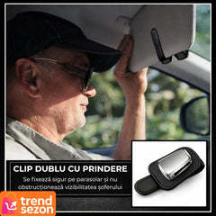 Suport Ochelari Auto din Piele și Aluminiu — Design Elegant și Practic 🚗🕶️