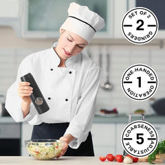Set 2 Rasnite Electrice Reincarcabile pentru Sare și Piper — Gata de Acțiune! 🌶️✨
