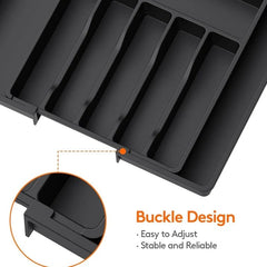 Organizator Tacamuri Extensibil cu 8 Compartimente — Perfect pentru Bucătăria Ta! 🍽️🖤
