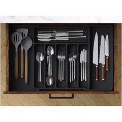 Organizator Tacamuri Extensibil cu 8 Compartimente — Perfect pentru Bucătăria Ta! 🍽️🖤