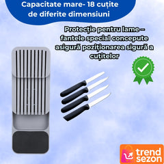 Suport Sertar pentru Cuțite Ergonomic — Organizare Eficientă în Bucătărie 🍴✨