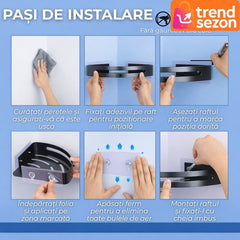 Raft de Duș din Aluminiu Negru — Design Modern și Montaj Rapid 🛁✨